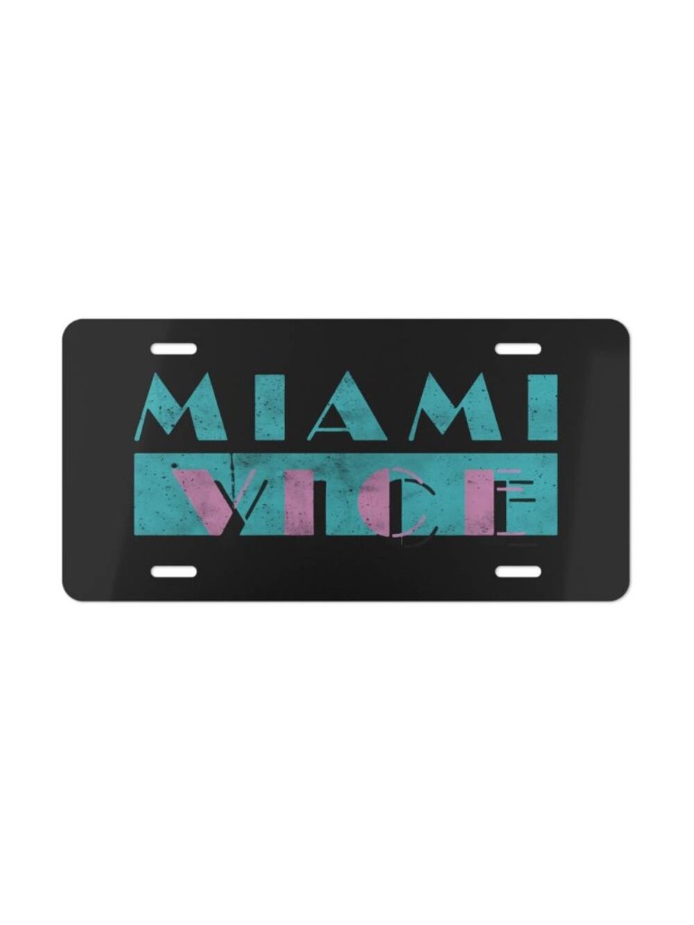 MIAMI VICE DISTRESSED LOGO Vanity License Plate LIMITED RETRO STYLE TAG USA